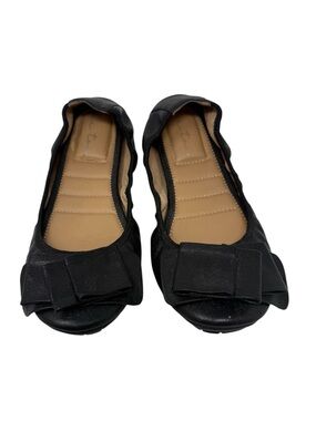 me Too! Black Leather Ballet Style Flat
